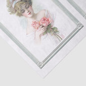 ヴィンテージバラレディーフレームイエローピンクローズエレガント 薄葉紙 (詳細)