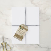 ヴィンテージバラレース&バーラップ結婚式の引き出物 ギフトタグ (より糸付き)