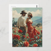 ヴィンテージバラロマンス ポストカード (正面/裏面)