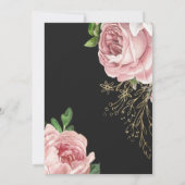 ヴィンテージバラロマンチックは日付カードを保存 招待状 (裏面)