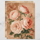 ヴィンテージバラ両面スクラップブック紙 (正面/裏面)