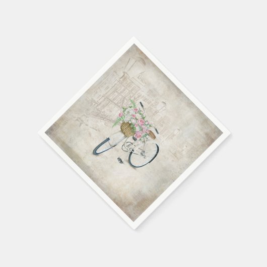 ヴィンテージバラ入り スタンダードカクテルナプキン (角)