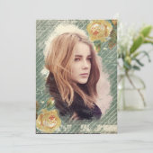 ヴィンテージバラ写真テンプレートエレガントバースデーパーティー 招待状 (スタンド正面)