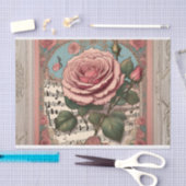 ヴィンテージバラ切り離しティッシュペーパー 薄葉紙 (クラフト)