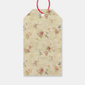 ヴィンテージバラ古い動揺して生地パターン ギフトタグ (裏面)