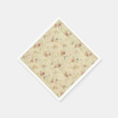 ヴィンテージバラ古い動揺して生地パターン スタンダードカクテルナプキン (角)