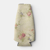 ヴィンテージバラ古い動揺して生地パターン ボトルクーラー (正面)