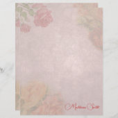 ヴィンテージバラ名のレターヘッド (正面/裏面)