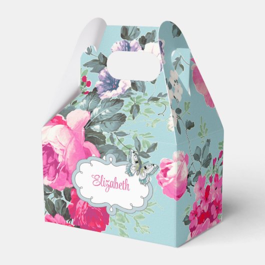 ヴィンテージバラ名前をカスタムするギフト、お気に入りの箱 フェイバーボックス (正面サイド)