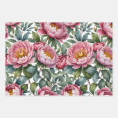 ヴィンテージバラ名前をカスタムする ラッピングペーパーシート (正面2)