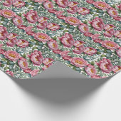 ヴィンテージバラ名前をカスタムする ラッピングペーパー (角)