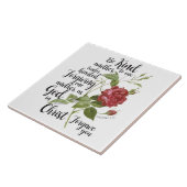 ヴィンテージバラ図解入りの、写真付きのの聖句の花 タイル (側面)