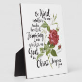 ヴィンテージバラ図解入りの、写真付きのの聖句の花 フォトプラーク (側面)