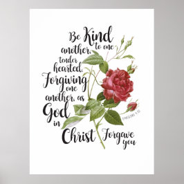 ヴィンテージバラ図解入りの、写真付きのの聖句の花 ポスター