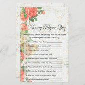 ヴィンテージバラ子供部屋ライムクイズベビーシャワーゲーム (正面/裏面)