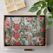 ヴィンテージバラ庭園オン木製壁 – 垂直 薄葉紙 (ギフト)