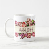 ヴィンテージバラ愛あなたカスタムママ母の日 コーヒーマグカップ (左)