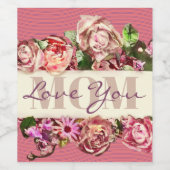 ヴィンテージバラ愛あなたカスタムママ母の日 ワインラベル (シングルラベル)