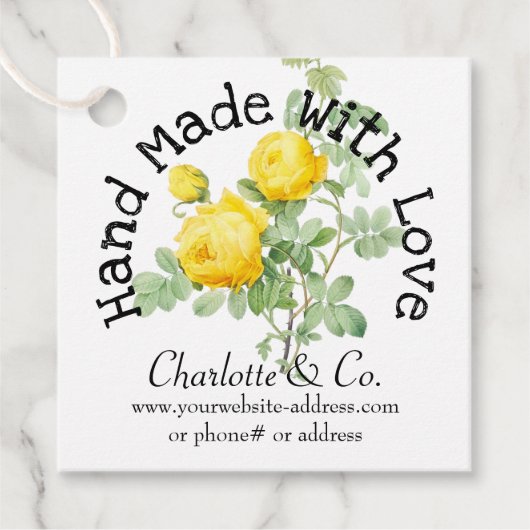 ヴィンテージバラ手作りラブプロダクトありがとう フェイバータグ (正面)