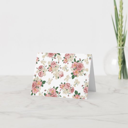 ヴィンテージバラ折 サンキューカード (正面)