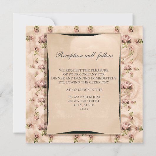 ヴィンテージバラ披露宴招待状 招待状 (正面)