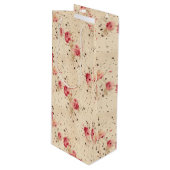 ヴィンテージバラ抱き枕用ワインボトル ワインギフトバッグ (正面アングル)