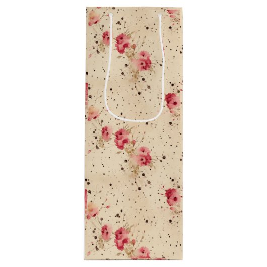 ヴィンテージバラ抱き枕用ワインボトル ワインギフトバッグ (正面)