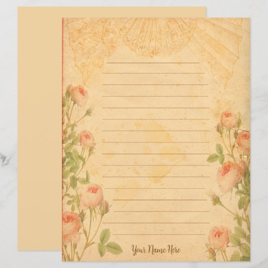 ヴィンテージバラ文具 (正面/裏面)