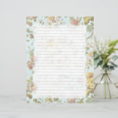 ヴィンテージバラ文房具の裏打ち筆記紙 (スタンド正面)