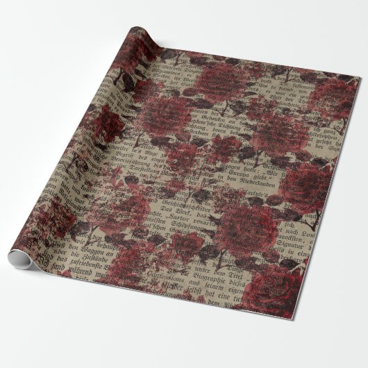 ヴィンテージバラ新聞社タイポグラフィ ラッピングペーパー (アンロールド)