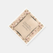 ヴィンテージバラ日付のナプキ結婚ンスを保存 スタンダードカクテルナプキン (角)