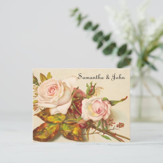 ヴィンテージバラ日付の保存 案内ポストカード (スタンド正面)