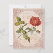 ヴィンテージバラ植物学誕生日ガーデンパーティー 招待状 (正面)