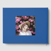 ヴィンテージバラ植物海軍ブルーフォト ゲストブック (裏面)