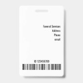 ヴィンテージバラ濃い色の葬儀用ロゴテンプレート   バッジ (裏面)