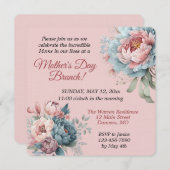 ヴィンテージバラ牡丹フローラマザーズデイブランチ 招待状 (正面/裏面)