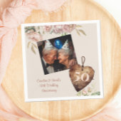 ヴィンテージバラ牡丹結婚50周年記念パーティー スタンダードカクテルナプキン