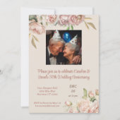 ヴィンテージバラ牡丹結婚50周年記念パーティー 招待状 (正面)