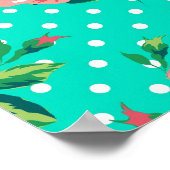 ヴィンテージバラ白水玉模様パタお洒落ーン ポスター (角)