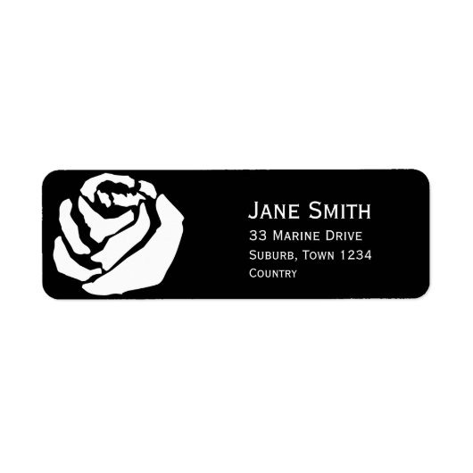 ヴィンテージバラ白黒美術 ラベル (正面)