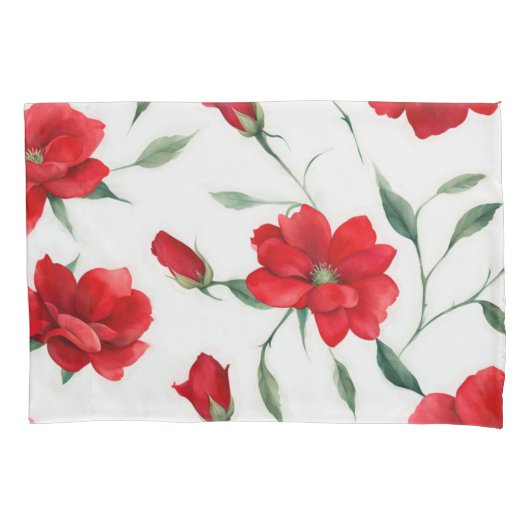 ヴィンテージバラ紅花模様寝具エレガント具 枕カバー (正面)