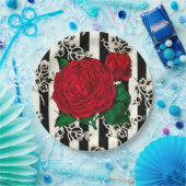 ヴィンテージバラ紙プレート ペーパープレート (パーティー)