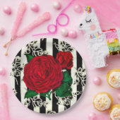 ヴィンテージバラ紙プレート ペーパープレート (パーティー)