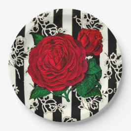 ヴィンテージバラ紙プレート ペーパープレート