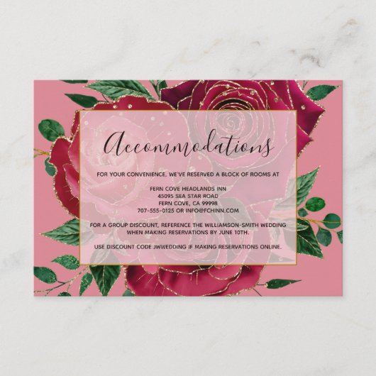 ヴィンテージバラ結婚の収容エンクロージャカード エンクロージャーカード (正面)