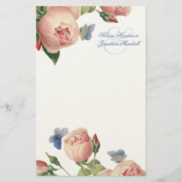 ヴィンテージバラ結婚の感謝の文房具 便箋