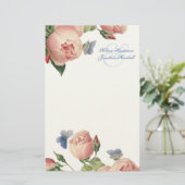 ヴィンテージバラ結婚の感謝の文房具 便箋 (スタンド正面)