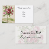 ヴィンテージバラ結婚の登録カード エンクロージャーカード (正面/裏面)