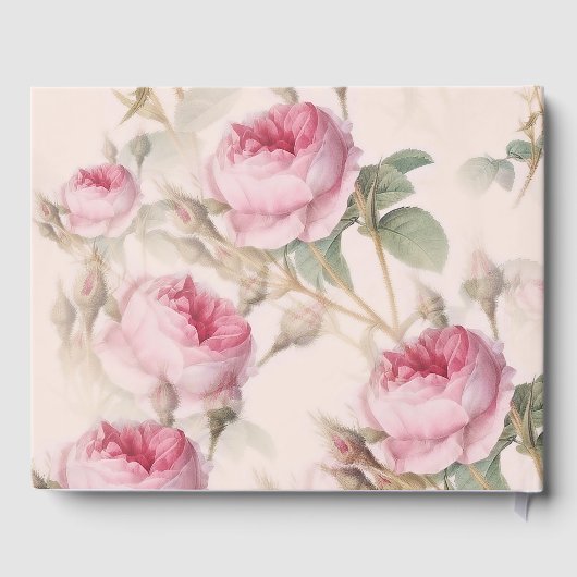 ヴィンテージバラ結婚ズゲストブック ゲストブック (裏面)