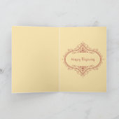 ヴィンテージバラ結婚フローラおめでとうカード カード (内部)